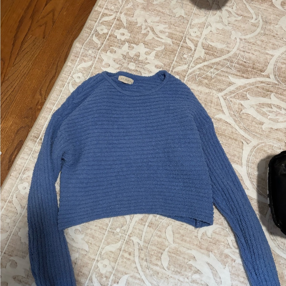 PacSun Blue Crew Neck Cropped Sweater